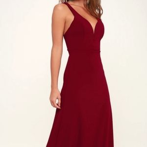 Lulus Burgundy floor length evening dress